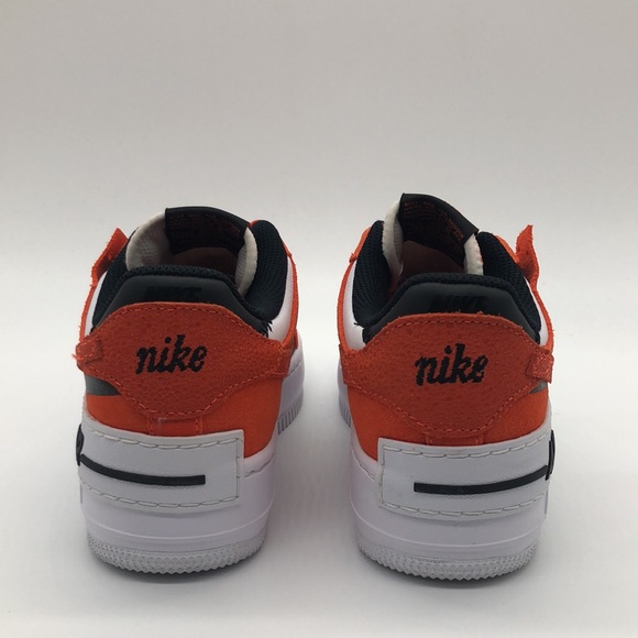 Women’s Nike Air Force 1 Shadow Rush Orange Black White Sneakers DQ8586-800 NWOB - Picture 5 of 5